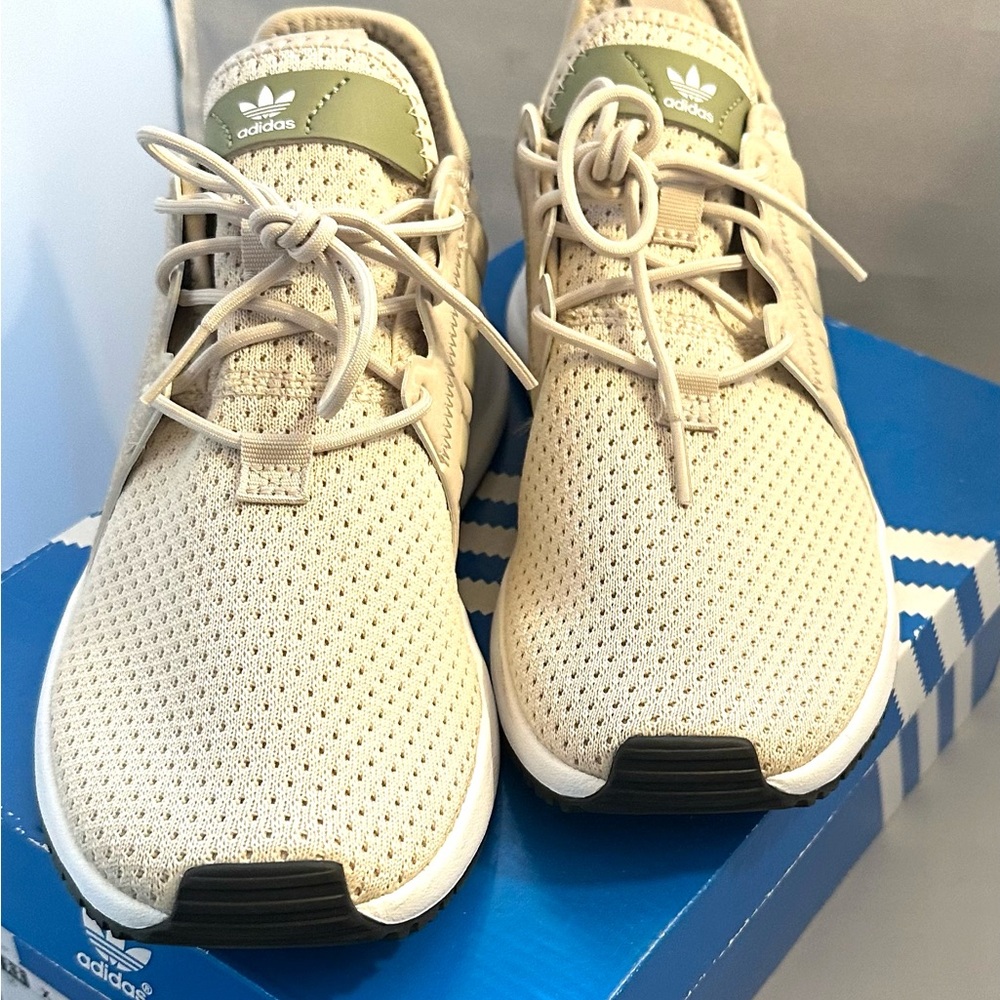 Adidas Boys / Girls Beige and Olive Sneakers